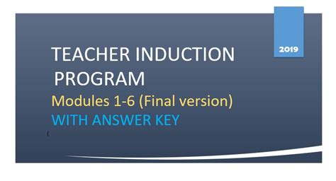 Image result for Teacher Induction Program Module 1 with Key Answer