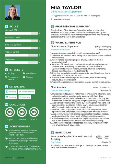 10+ Clinic Assistant Resume Samples & Templates for 2025