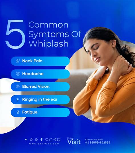 Physiotherapy Medical Awareness PSD Template – 5 Common Symptoms of Whiplash with Neck Pain ...