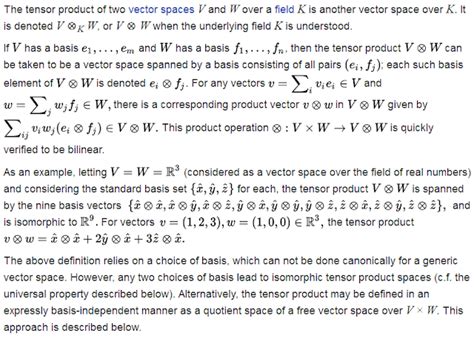 Image result for Tensor Product Example