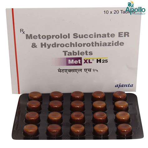 Met XL H 25 Tablet 20's Price, Uses, Side Effects, Composition - Apollo ...