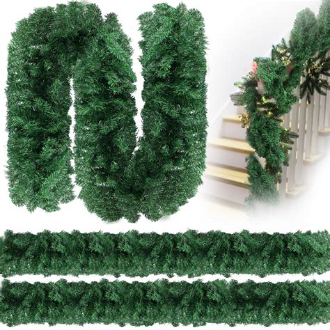 Amazon.com: Retrowavy 3 Pcs 9 ft Christmas Garland Bulk Artificial ...
