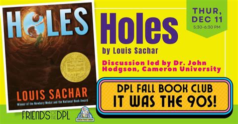 DPL Fall Book Club: Holes by Louis Sachar, 3785 N Highway 81, Duncan ...