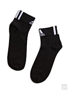 adidas AD2484 Flat Knit Ankle Socks, Men's Pack of 3 Size 39/42 (Black ...