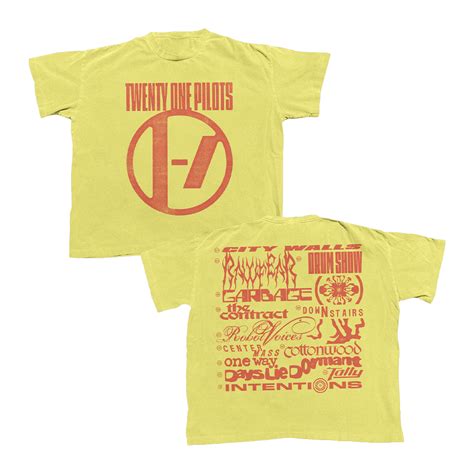 Breach Tracklist T-Shirt | Twenty One Pilots Official Store