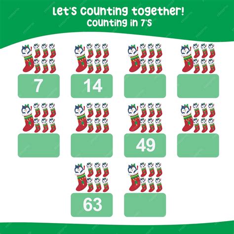 Premium Vector | 347 counting in 7's