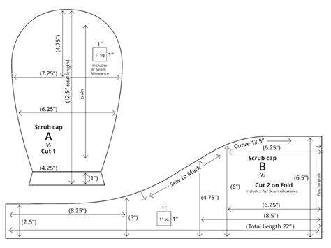 Image result for Scrub Cap Pattern Printable