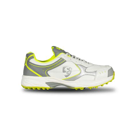 SG ARMOUR STUD Cricket Shoes in White/Grey/Lime – Your Ultimate Cricke ...