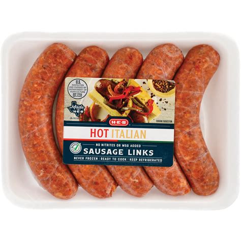 H-E-B Pork Italian Sausage Links - Hot - Shop Sausage at H-E-B