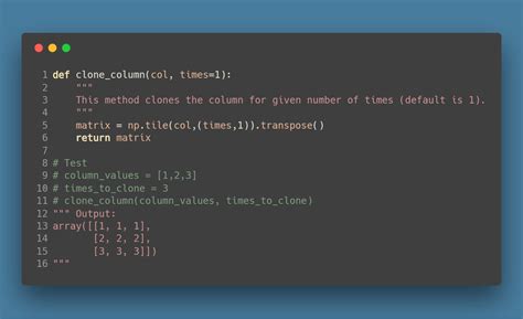 Python Column 的图像结果