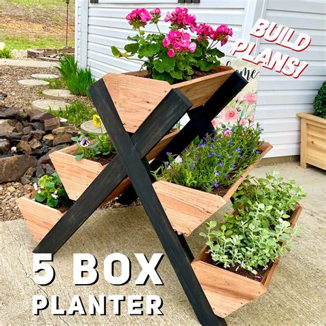 5 Box Tier Planter Plans, Multi-tier Planter, Fence Picket Planter ...