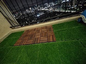 Sharpex Artificial Grass Deck Tiles with Interlocking | 6 Piece Floor ...
