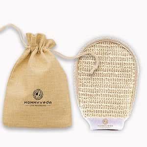 Mommy Veda Ramie Fabric Exfoliating Gloves for Body Cleansing and ...