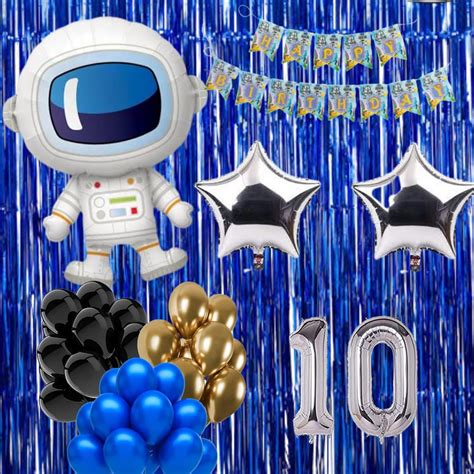 PARTY POP UP Robot Shape Happy Birthday Foil Balloons Set (51 pcs ...