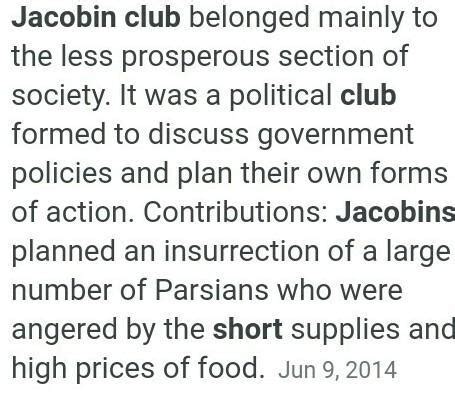 short note on jacobin club - Brainly.in