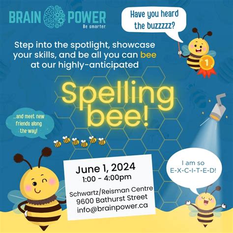 Brain Power Spelling Bee (Grades 1-5), Lebovic Campus, Vaughan, 1 June ...
