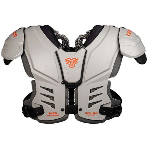 Legion Youth M80 Football Shoulder Pads, M - Grey/Black/Orange (1 each ...