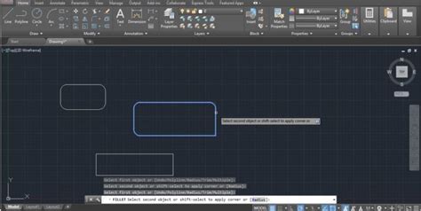 AutoCAD 2020 Fillet Command 的图像结果