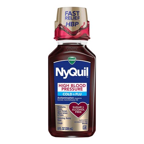 Vicks NyQuil High Blood Pressure Cold And Flu Relief, 236 Ml