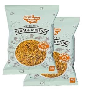Mathews Premium Snacks | Authentic Kerala Mixture, Garlic Flavoured ...