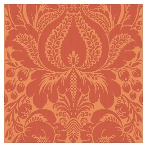 allen + roth Orange Large Scale Damask Wallpaper at Lowes.com