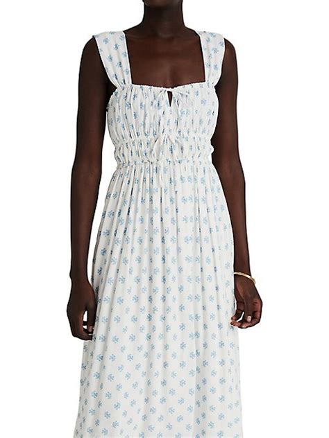 Ramonet Floral Drawstring-Waist Midi Dress