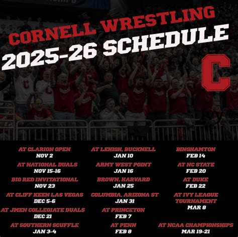 Cornell wrestling releases 2025-26 schedule | WETM - MyTwinTiers.com
