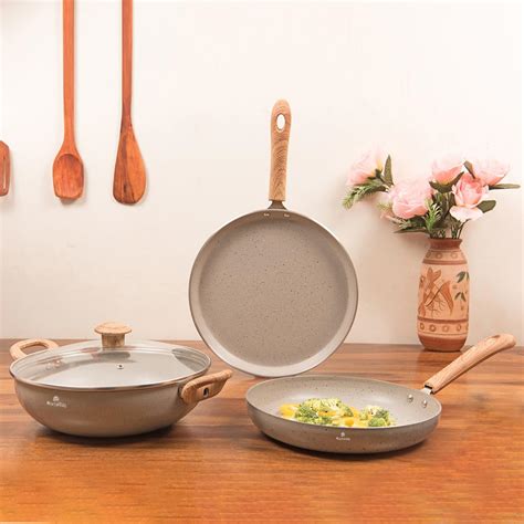 Buy HomeTag Granite 3-Piece Non-Stick Cookware Combo Set - 2.5 Ltrs ...