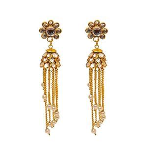 Jewar Mandi Gold Plated Jhumki Earrings for Women (Golden) (8260 ...