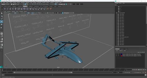 Armed Combat Drone Blue Rigged for Maya 3D model | 3D Molier International