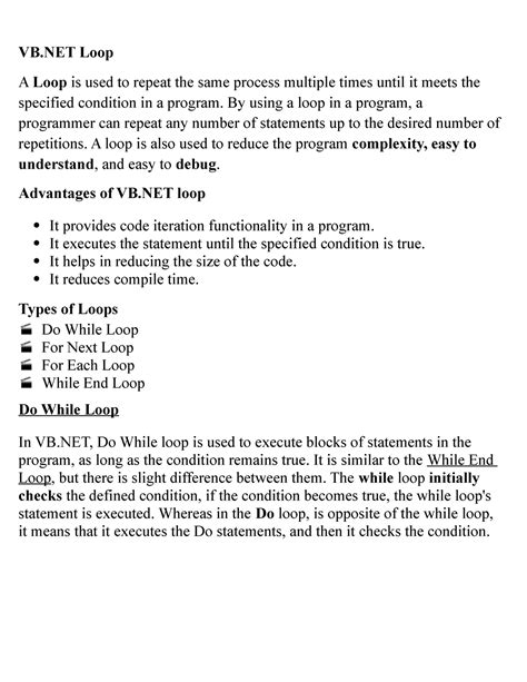 Image result for Visual Basic Looping