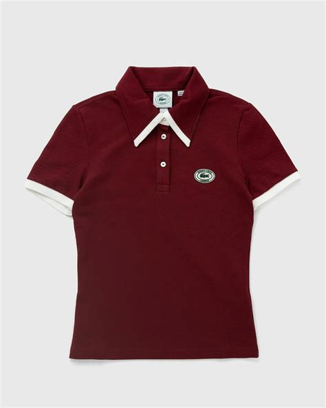 Sporty & Rich Lacoste Pique Polo Red Shirts & Blouses Sporty & Rich