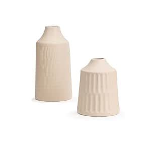 Buy Shay Carving Ceramic Vase,Set of 2, Off White | Ceramic Vases for ...