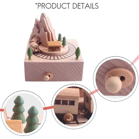 Wooden Musical Box Mountain Tunnel With Moving Magnetic Train Plays ...