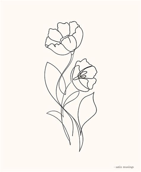 One Line Flower Drawing - Drawing Improvement Challenges