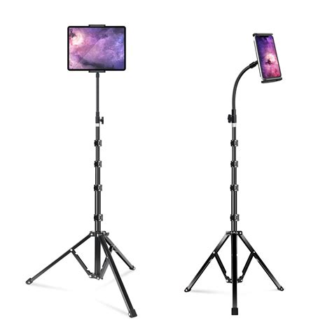 elitehood 72” Tall Floor iPad Stand, Stronger Gooseneck iPad Tripod ...