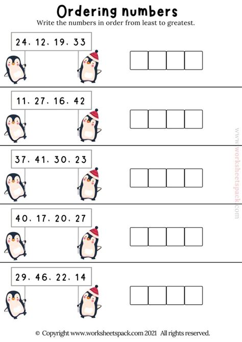 Image result for Ordering Numbers Practice Questions