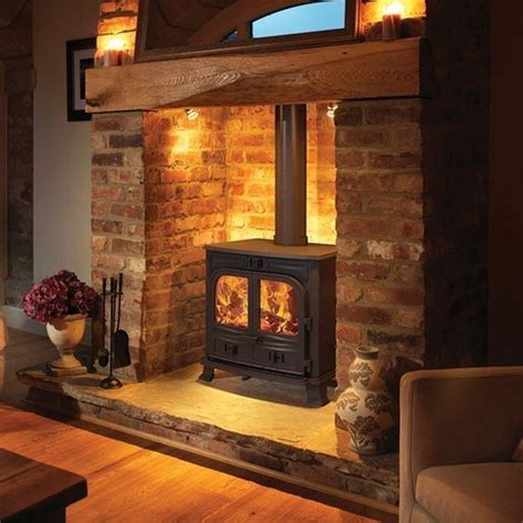 20+ Impressive Fireplace Design Ideas | Fireplace, Wood burning stove ...