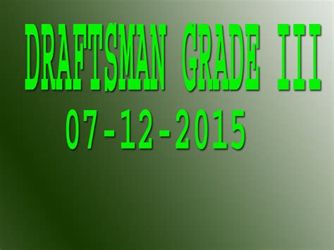 DRAFTSMAN GRADE III(CIVIL)/OVERSEER GRADE III(CIVIL)/TRACER(SPECIAL .ST ...