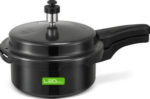 Leo Natura Black Compact 2 L Outer Lid Induction Bottom Pressure Cooker ...