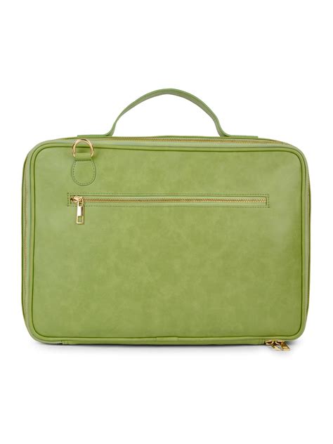 Berrylush Women Green Solid Smart Casual Laptop Bag