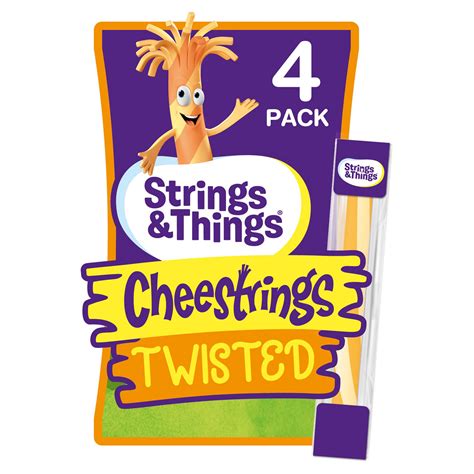 Strings & Things Cheestrings Twisted 4 x 20g (80g) | Cheese Snacks ...
