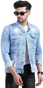 VERTICALS Full Sleeve Solid Men Denim Jacket - Buy VERTICALS Full ...