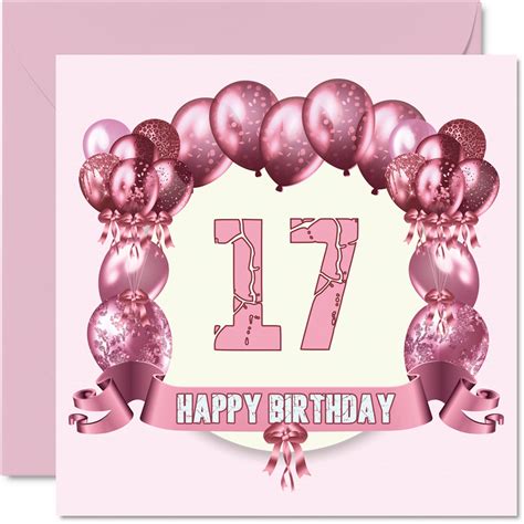 Fun 17th Birthday Cards for Girls - Birthday Balloons - Happy Birthday ...