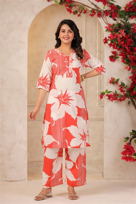 Women's Floral Printed Straight Co-ord Set – Bairaj