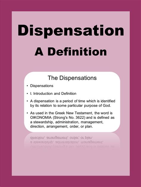 Dispensation Definition And Examples at Humberto Watts blog