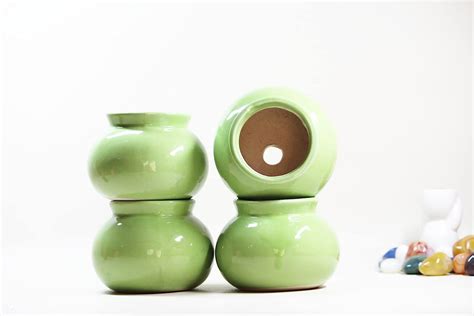 POTS and Plants Handmade Ceramic Design Matki Pot Set (7 cm x 7 cm x 7 ...