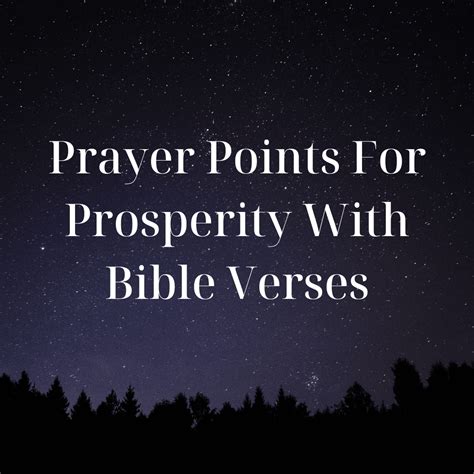 Prayer Points For Prosperity With Bible Verses