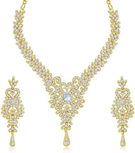 Sukkhi Womens Exquitely Gold Plated Austrian Diamond Stone Studded ...