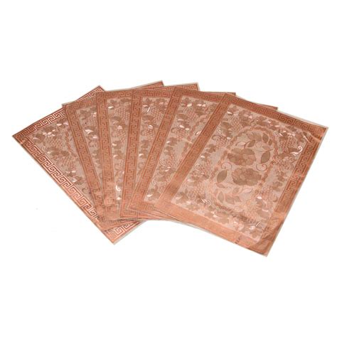 Kuber Industries Floral Design PVC 6 Piece Reversible Dining Table Pla ...